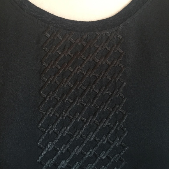 J. Crew Black/Dark Grey Patterned Panel Top Size S - Picture 2 of 7
